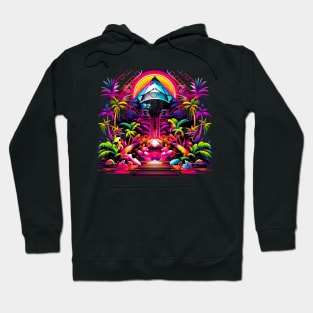 Neon Paradise Summer Nature Colourful Hoodie